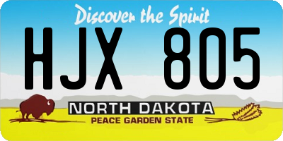 ND license plate HJX805