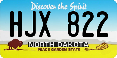 ND license plate HJX822