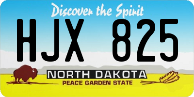 ND license plate HJX825
