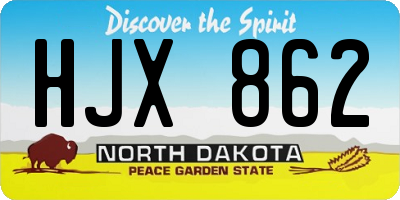 ND license plate HJX862