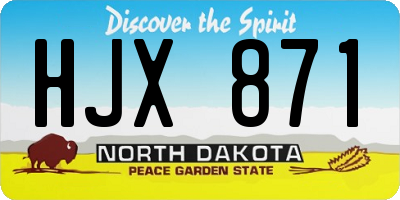 ND license plate HJX871