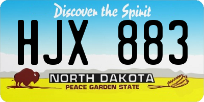 ND license plate HJX883