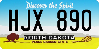 ND license plate HJX890