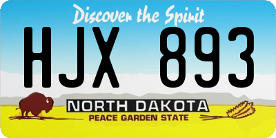 ND license plate HJX893
