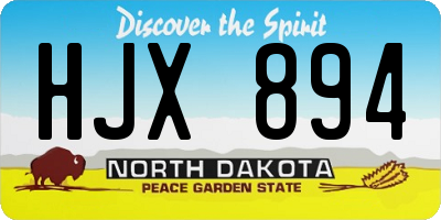 ND license plate HJX894