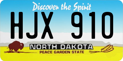 ND license plate HJX910