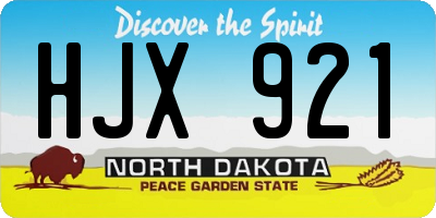 ND license plate HJX921