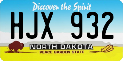 ND license plate HJX932