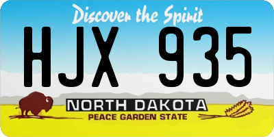 ND license plate HJX935
