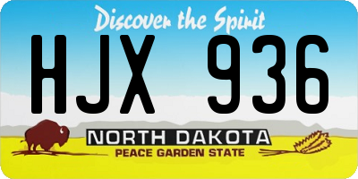 ND license plate HJX936
