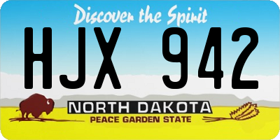 ND license plate HJX942