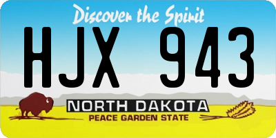 ND license plate HJX943