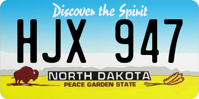 ND license plate HJX947