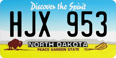 ND license plate HJX953