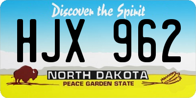 ND license plate HJX962