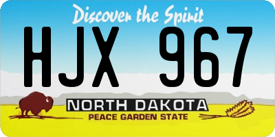 ND license plate HJX967