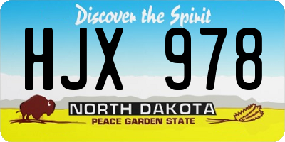 ND license plate HJX978
