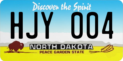 ND license plate HJY004