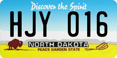 ND license plate HJY016