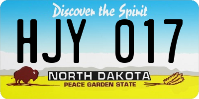 ND license plate HJY017