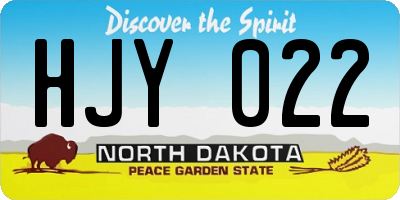 ND license plate HJY022