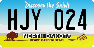 ND license plate HJY024