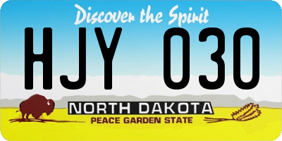 ND license plate HJY030