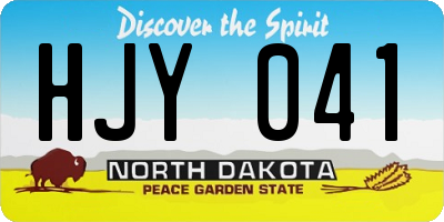 ND license plate HJY041