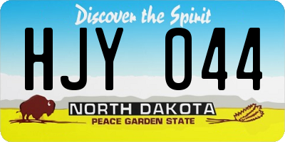 ND license plate HJY044
