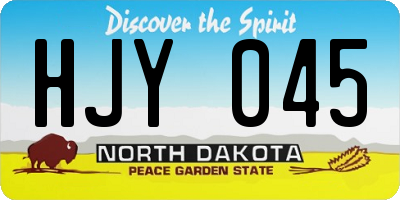 ND license plate HJY045