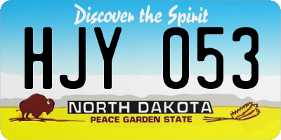 ND license plate HJY053