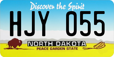 ND license plate HJY055