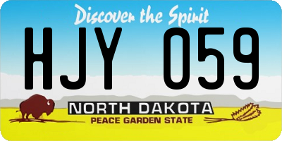 ND license plate HJY059