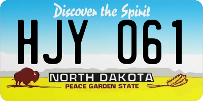 ND license plate HJY061
