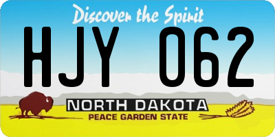 ND license plate HJY062