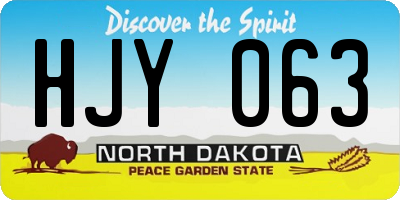 ND license plate HJY063