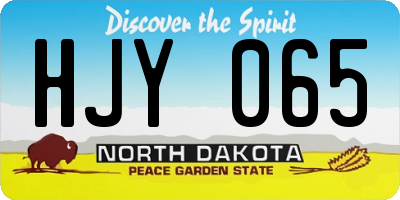 ND license plate HJY065