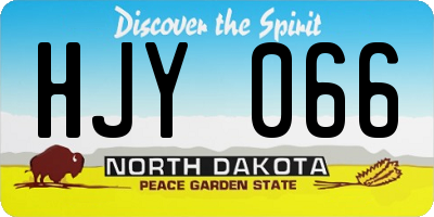 ND license plate HJY066