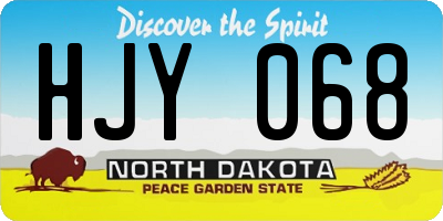 ND license plate HJY068