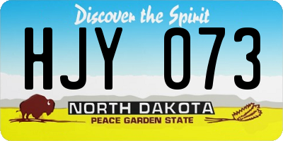 ND license plate HJY073
