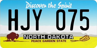 ND license plate HJY075