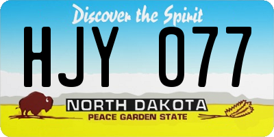 ND license plate HJY077