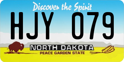 ND license plate HJY079