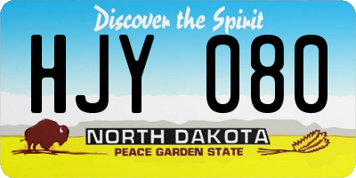 ND license plate HJY080