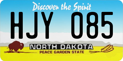 ND license plate HJY085