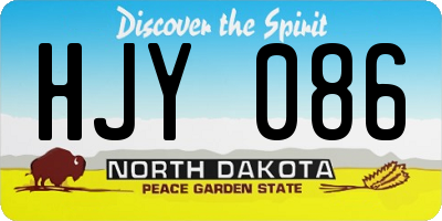 ND license plate HJY086