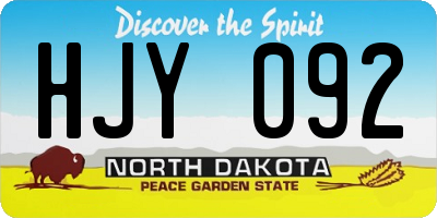 ND license plate HJY092