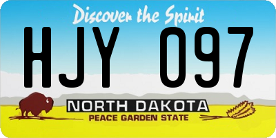 ND license plate HJY097