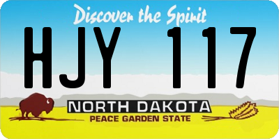 ND license plate HJY117