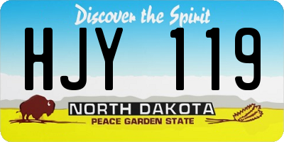 ND license plate HJY119